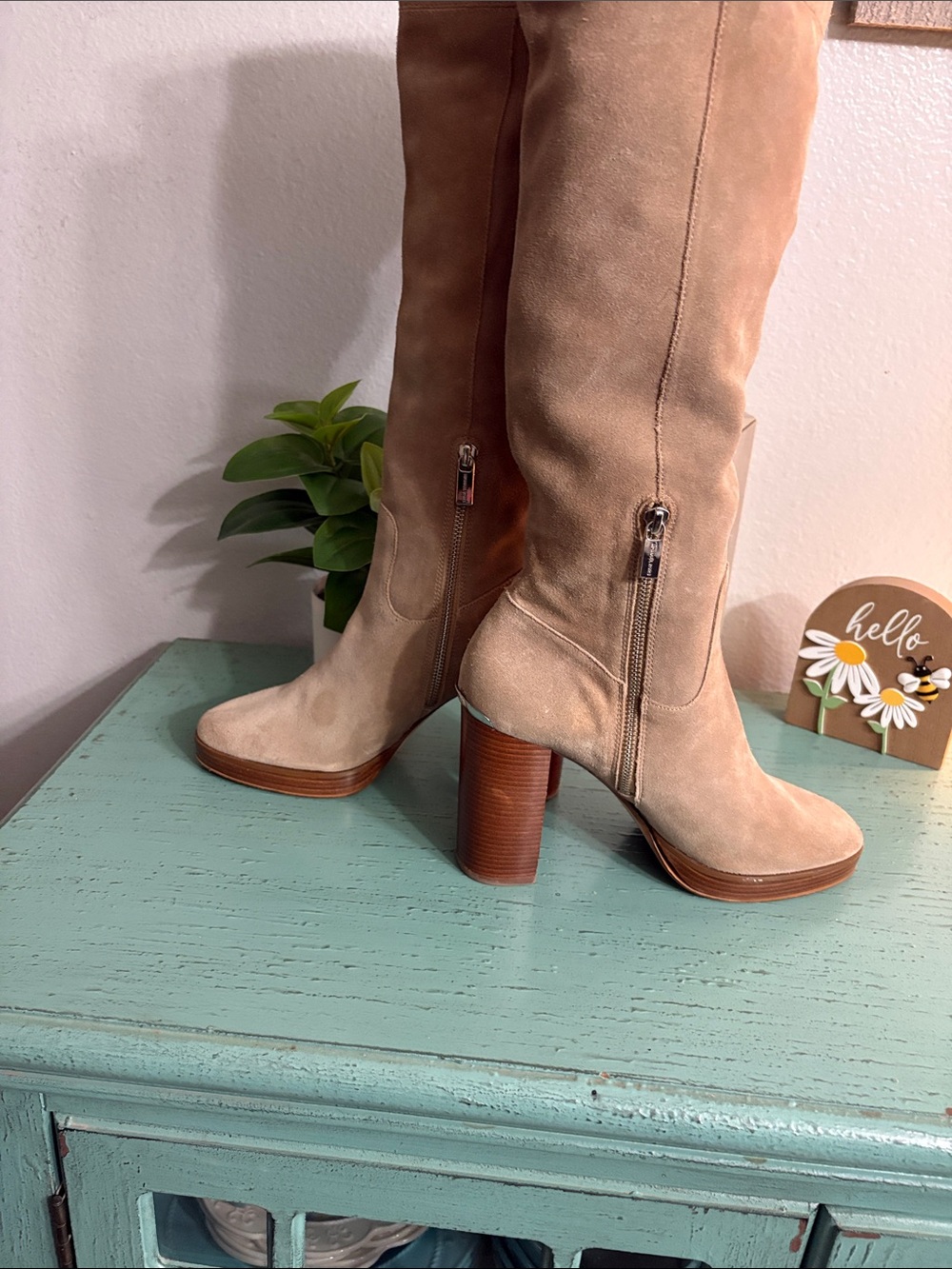 Michael Kors Tan Suede Over-The-Knee Boots - Picture 6 of 6